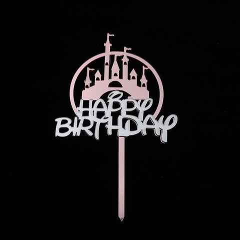Up to 20pcs Princess Cake Topper Castle Cupcake Party Birthday Supplies Pink - 1pc