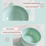 Elevated Pet Bowl Cat Dog Feeder Food Water High-Foot Anti Vomiting Tilted Bowl - Green
