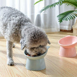Elevated Pet Bowl Cat Dog Feeder Food Water High-Foot Anti Vomiting Tilted Bowl - Green