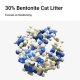 2.4kg Mixed Crushed Bentonite Tofu Cat Litter Cat Litter Deodorant Cat Supplies - 2.4kg*4