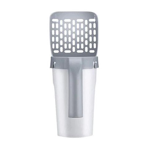 Cat Litter Scoop Integrated Detachable Shovel Holder Poop Pet Sifter Cleaning - 2 Roll Garbage Bags