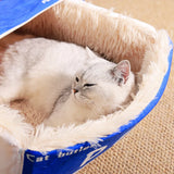 Rectangular Cookie Box Pet Bed for Cats Dogs Cat Bed Kitten Puppy Soft Pet House - Red M