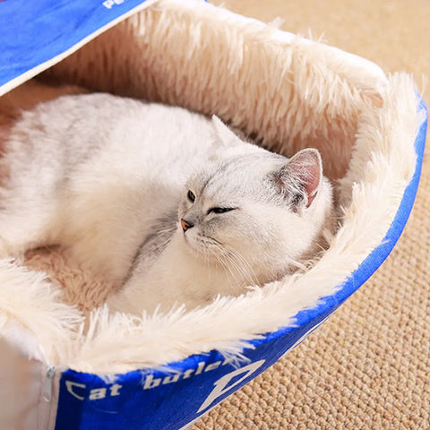 Rectangular Cookie Box Pet Bed for Cats Dogs Cat Bed Kitten Puppy Soft Pet House - Red M