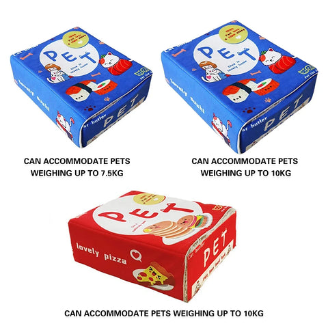 Rectangular Cookie Box Pet Bed for Cats Dogs Cat Bed Kitten Puppy Soft Pet House - Red M