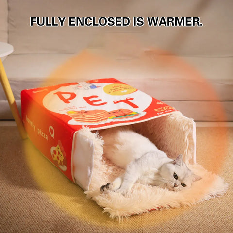 Rectangular Cookie Box Pet Bed for Cats Dogs Cat Bed Kitten Puppy Soft Pet House - Red M