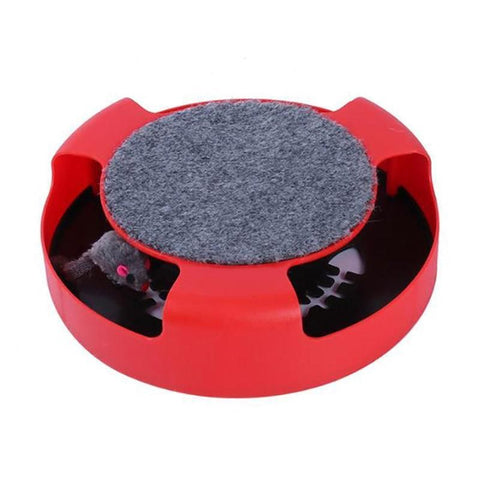 Motion Kitten Cat Toy Catch The Mouse Chase Interactive Cat Training Scratchpad - Red