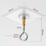 12 PCS Heavy Duty Self Adhesive Hooks Stainless Steel Ceiling Hooks for Home - Closed