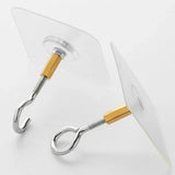12 PCS Heavy Duty Self Adhesive Hooks Stainless Steel Ceiling Hooks for Home - Closed