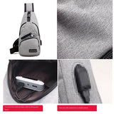 Durable Mens Chest Bag Shoulder Backpack Man Sling Cross Body Satchel Travel Bag - Blue