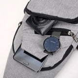 Durable Mens Chest Bag Shoulder Backpack Man Sling Cross Body Satchel Travel Bag - Grey