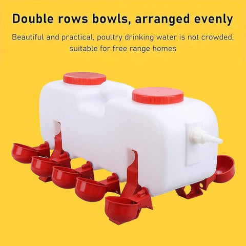 10L Chicken Poultry Automatic Drinking Tank Drinker Feeding Pot Water Dispenser