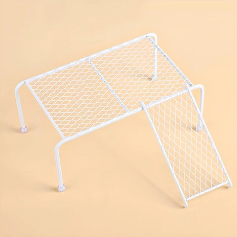Metal Iron Chicken Feeding Ladder Grid Shelving Landscaping Platform Supplies - Black-L