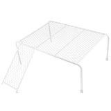 Metal Iron Chicken Feeding Ladder Grid Shelving Landscaping Platform Supplies - White-L