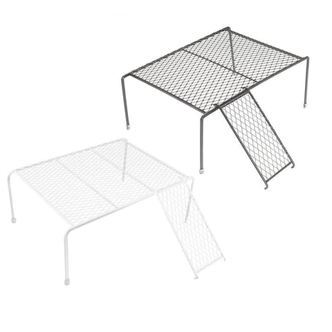 Metal Iron Chicken Feeding Ladder Grid Shelving Landscaping Platform Supplies - White-L