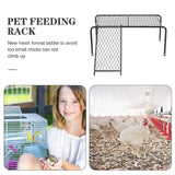 Metal Iron Chicken Feeding Ladder Grid Shelving Landscaping Platform Supplies - White-L
