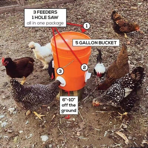 Poultry DIY Port PVC Gravity Fed Chicken Feeder for Hen Coop Farm Bucket Kit - 1 PC Hole Saw