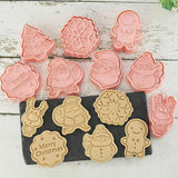 8PCS Christmas Cookie Cutter Set 3D Biscuit Moulds for Baking Fondant Pastry