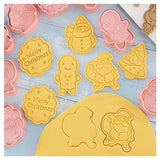 8PCS Christmas Cookie Cutter Set 3D Biscuit Moulds for Baking Fondant Pastry