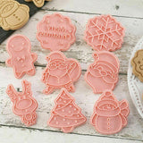 8PCS Christmas Cookie Cutter Set 3D Biscuit Moulds for Baking Fondant Pastry