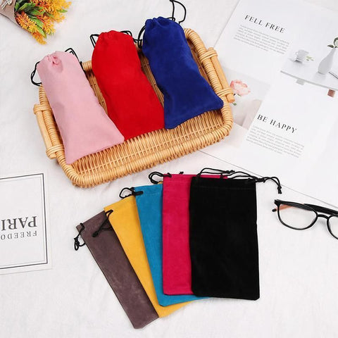 5PCS Cleaning Clothes Sunglasses Pouch Glasses Case Soft Eyeglasses Bag Random - 20PCS