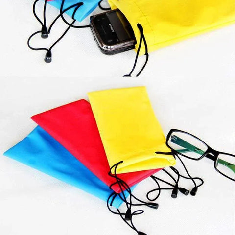 5PCS Cleaning Clothes Sunglasses Pouch Glasses Case Soft Eyeglasses Bag Random - 20PCS