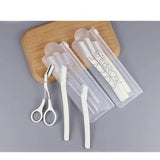 3Pcs Eyebrow Razor Set Facial Hair Remover Dermaplaning Shaving Tool Kit - Clear eyebrow*2+ Scissor comb