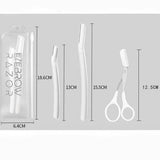 3Pcs Eyebrow Razor Set Facial Hair Remover Dermaplaning Shaving Tool Kit - Clear eyebrow*2+ Scissor comb