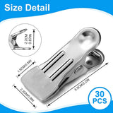 30pcs Multi Functional Stainless Steel Clothes Drying Clips Windproof Clips