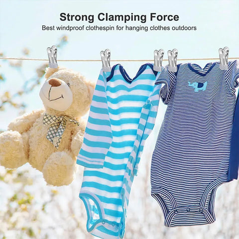 30pcs Multi Functional Stainless Steel Clothes Drying Clips Windproof Clips