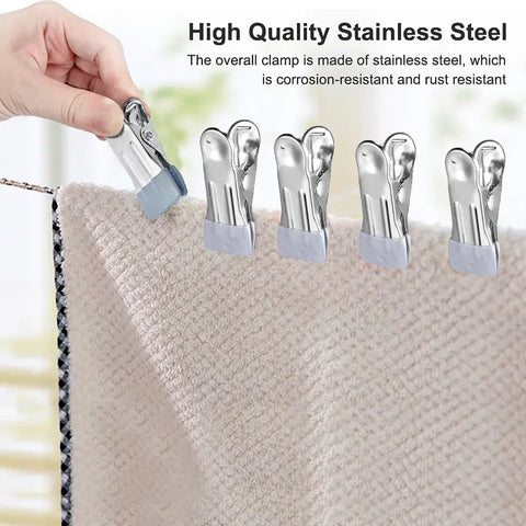30pcs Multi Functional Stainless Steel Clothes Drying Clips Windproof Clips