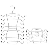 2pcs 8 Tier Metal Clothes Hanger Underwear Storage Organizer Stainless Steel