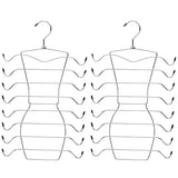 2pcs 8 Tier Metal Clothes Hanger Underwear Storage Organizer Stainless Steel