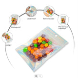100/200X Iridescent Zip Bags for Food Storage & Holographic Makeup Pouch - 7*10cm 200PCS
