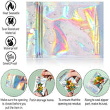 100/200X Iridescent Zip Bags for Food Storage & Holographic Makeup Pouch - 7*10cm 200PCS