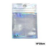 100/200X Iridescent Zip Bags for Food Storage & Holographic Makeup Pouch - 7*10cm 200PCS