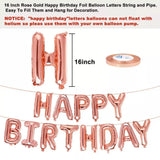 40Cm 3D Happy Birthday Letters Balloons Inflating Foil Banner Bunting Celebrate - Gold