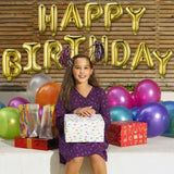40Cm 3D Happy Birthday Letters Balloons Inflating Foil Banner Bunting Celebrate - Gold