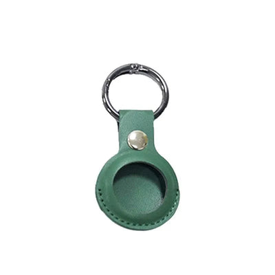 For Apple Airtag Leather Case Cover Air Tag Keychain Holder Sleeve Shell Tracker - Green