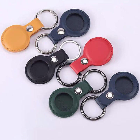 For Apple Airtag Leather Case Cover Air Tag Keychain Holder Sleeve Shell Tracker - Green