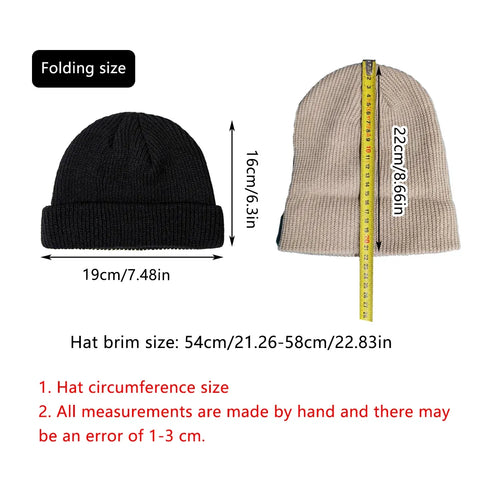 Men Women Mini Fisherman Beanie Winter Spring Hat Soft Knitted Docker Skull Cap - Orange Pink