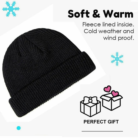 Men Women Mini Fisherman Beanie Winter Spring Hat Soft Knitted Docker Skull Cap - Orange Pink
