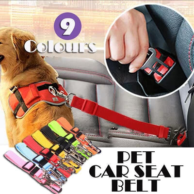 Adjustable Pet Harness Lead for Car Travel with Clip Attachment Nylon Restraint Strap - Purple