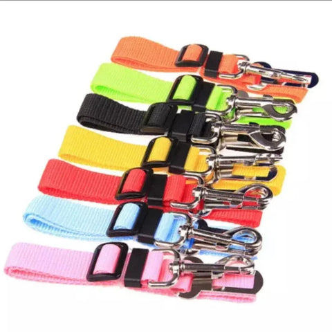 Adjustable Pet Harness Lead for Car Travel with Clip Attachment Nylon Restraint Strap - Purple