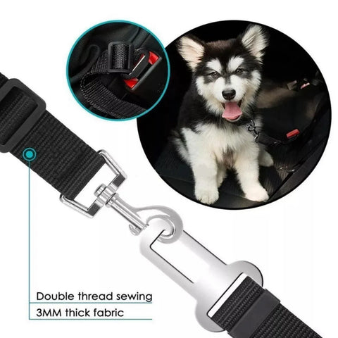 Adjustable Pet Harness Lead for Car Travel with Clip Attachment Nylon Restraint Strap - Purple