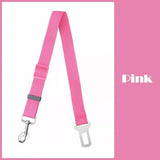 Adjustable Pet Harness Lead for Car Travel with Clip Attachment Nylon Restraint Strap - Purple