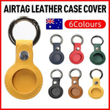 For Apple Airtag Leather Case Cover Air Tag Keychain Holder Sleeve Shell Tracker - Red