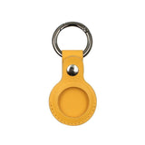 For Apple Airtag Leather Case Cover Air Tag Keychain Holder Sleeve Shell Tracker - Yellow