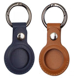 For Apple Airtag Leather Case Cover Air Tag Keychain Holder Sleeve Shell Tracker - Yellow