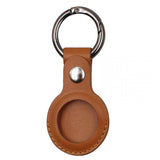For Apple Airtag Leather Case Cover Air Tag Keychain Holder Sleeve Shell Tracker - Yellow