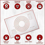 Non-Stick Silicone Baking Mat Rolling Cake Dough Scale Pastry Clay Fondant Sheet - Red 40*30cm
